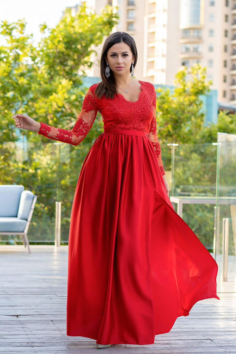 Вечернее платье 8266e Красный