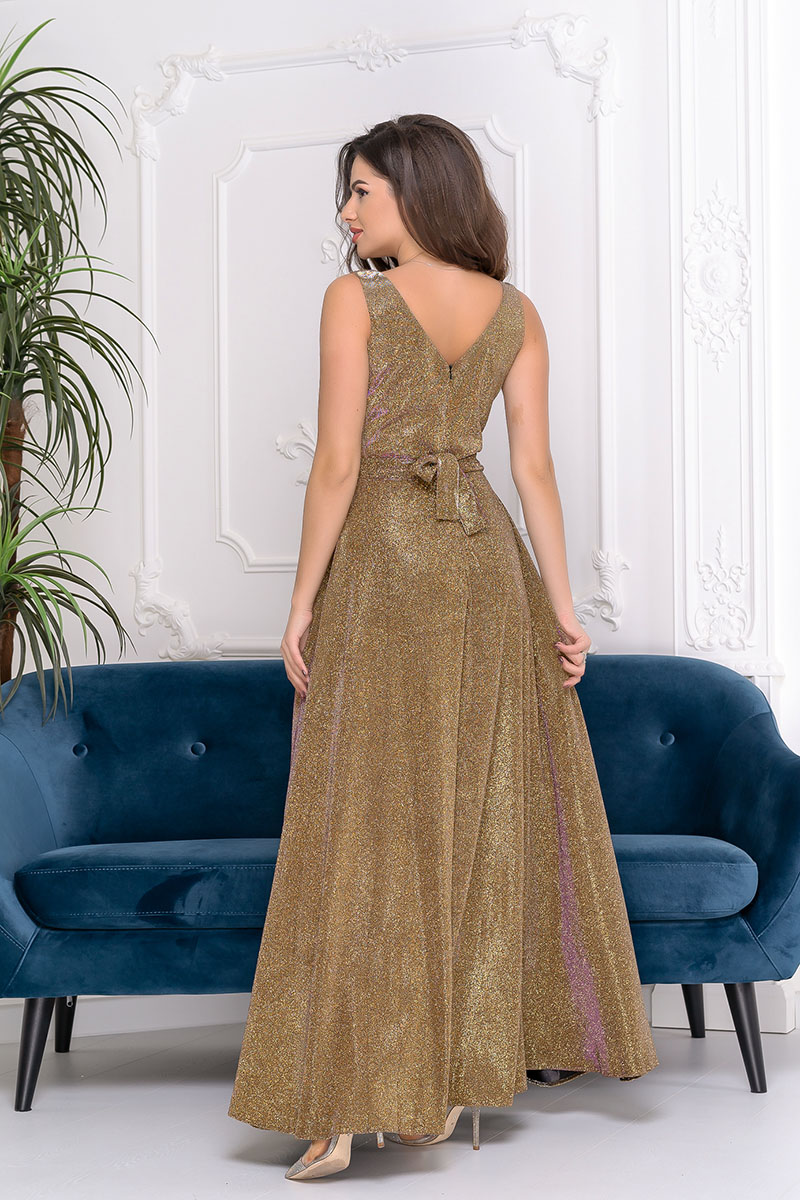 Вечернее платье 8135e Золото/фрезовый
