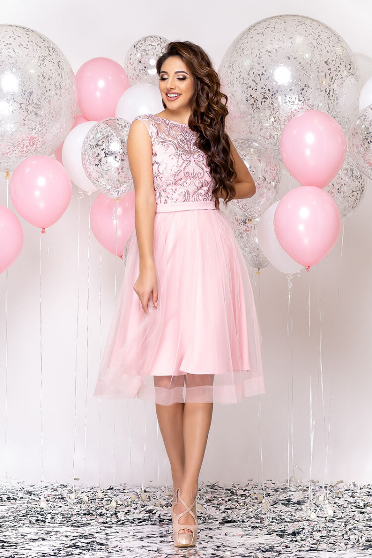 Коктейльное платье 20010e Розовый
