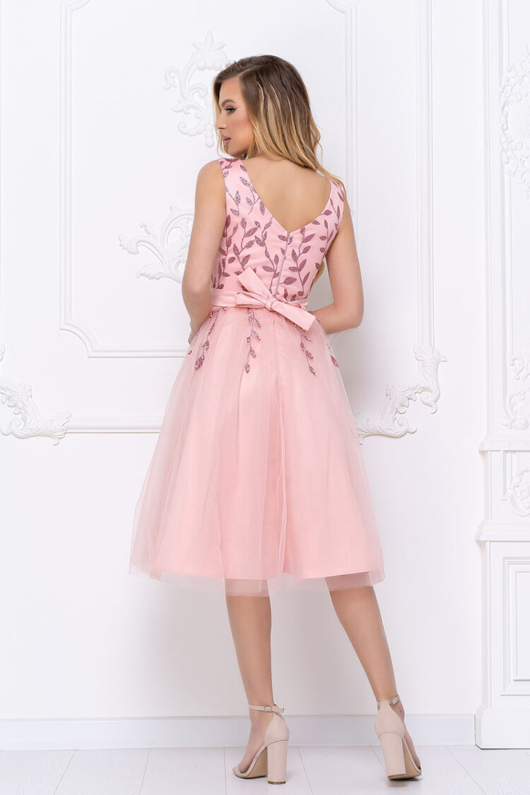 Коктейльное платье 20057e Розовый