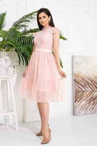 Коктейльное платье 21039 Розовый