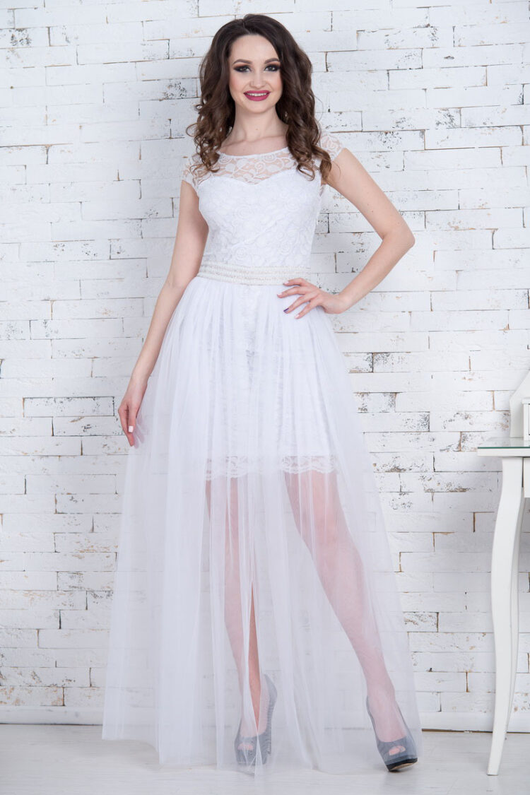 Вечернее платье 7067e Белый