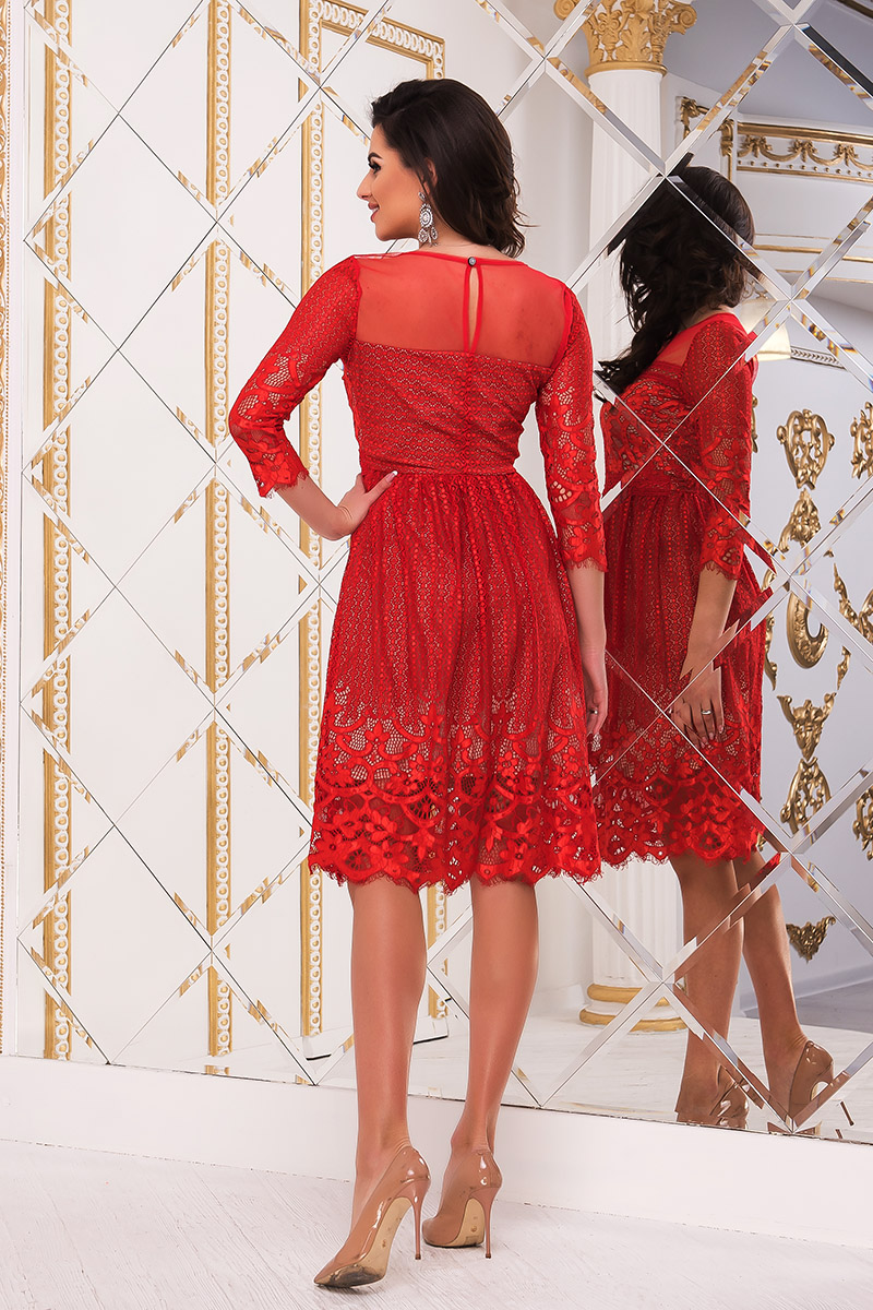 Коктейльное платье 8137e Красный