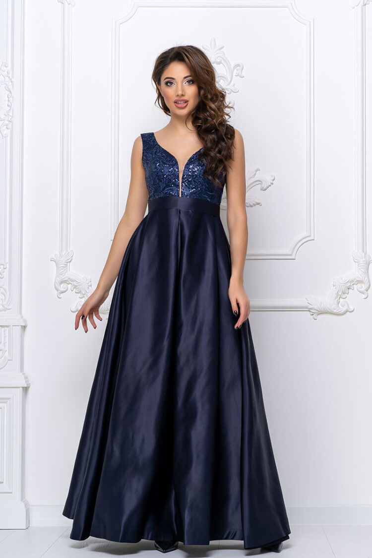 Вечернее платье 9071e Синий