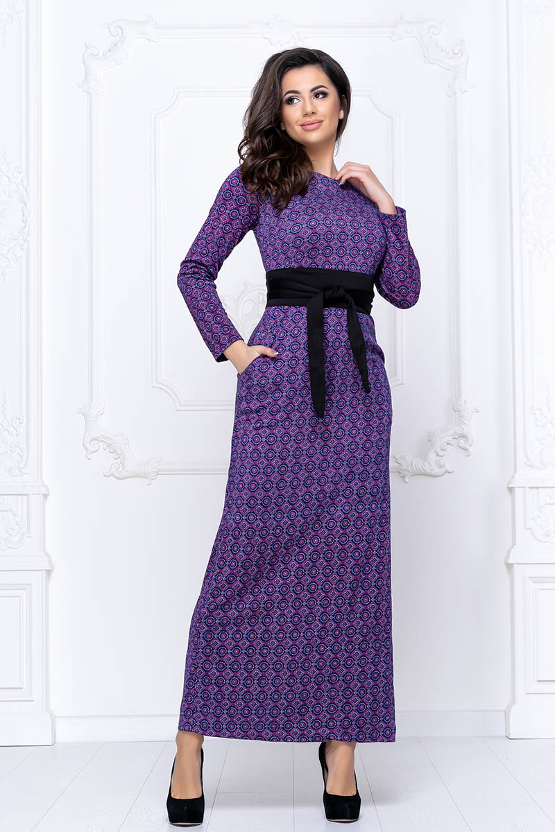 Повседневное платье 5253e Фиолетовый
