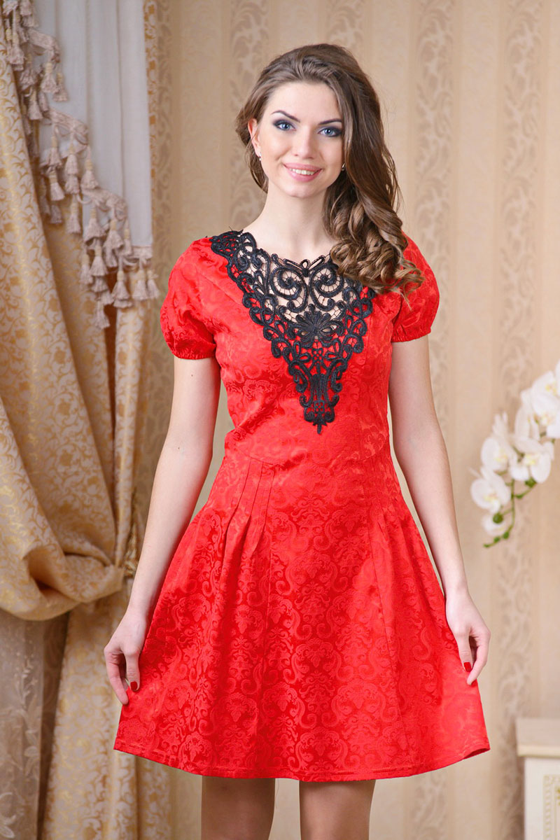 Повседневное платье 4060e Красный