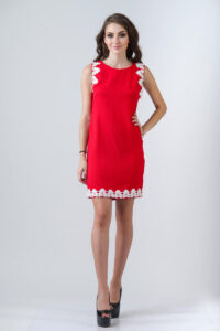 Повседневное платье 7146e Красный