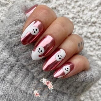 Маникюр с привидениями летучих мышей на Хэллоуин