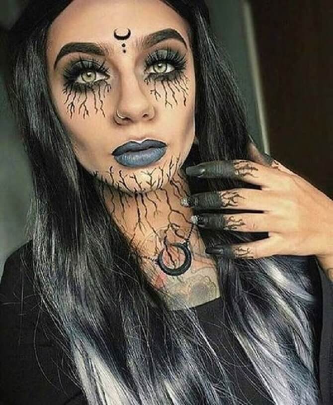 Макияж на Хэллоуин ведьма. Крутой макияж Ведьмы на Хэллоуин с фото и видео | Макияж глаз
