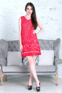 Повседневное платье 7143e Красный