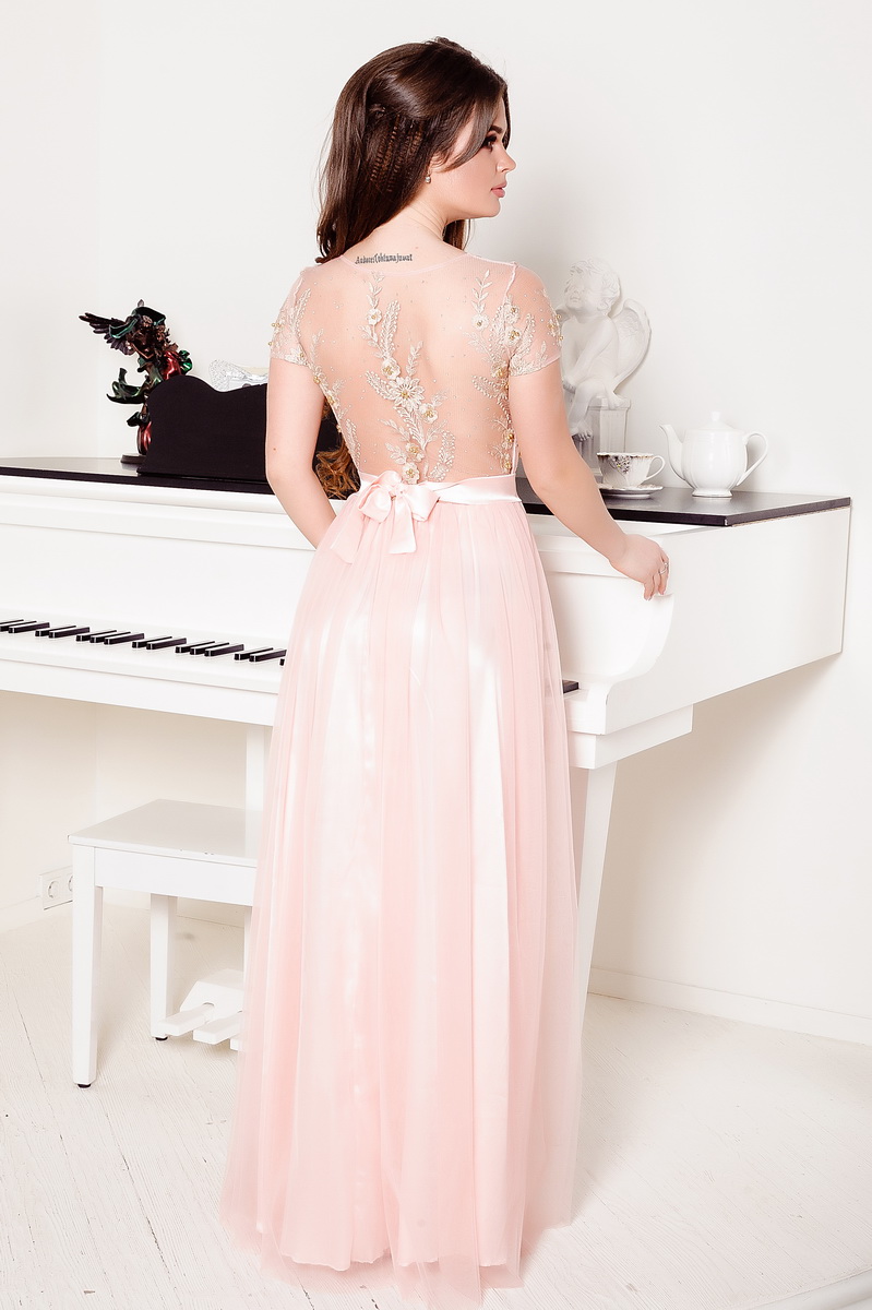 Вечернее платье 8001e Розовый