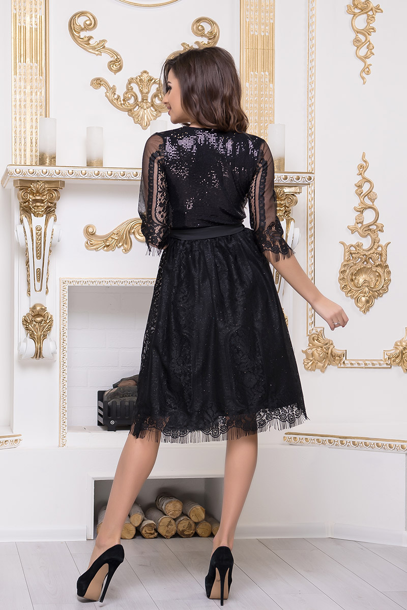 Коктейльное платье 8196e Чёрный