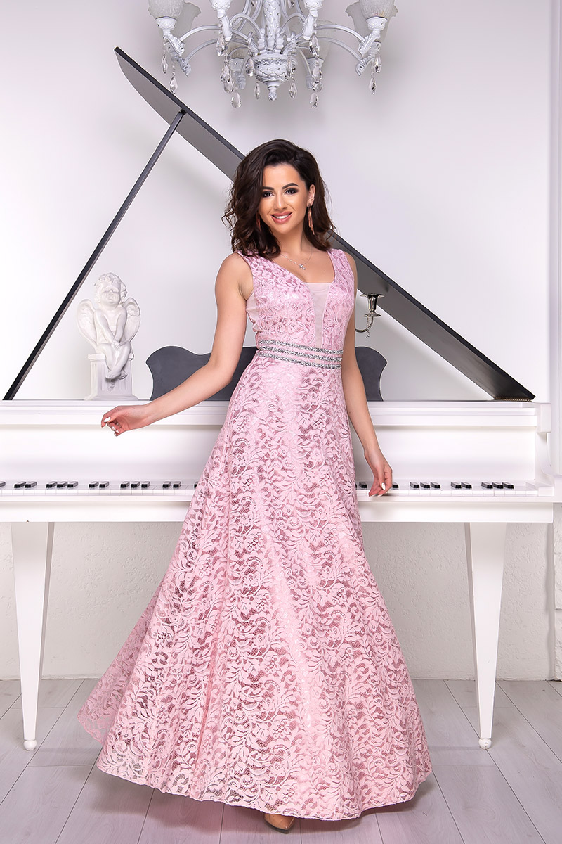 Вечернее платье 8067e Розовый