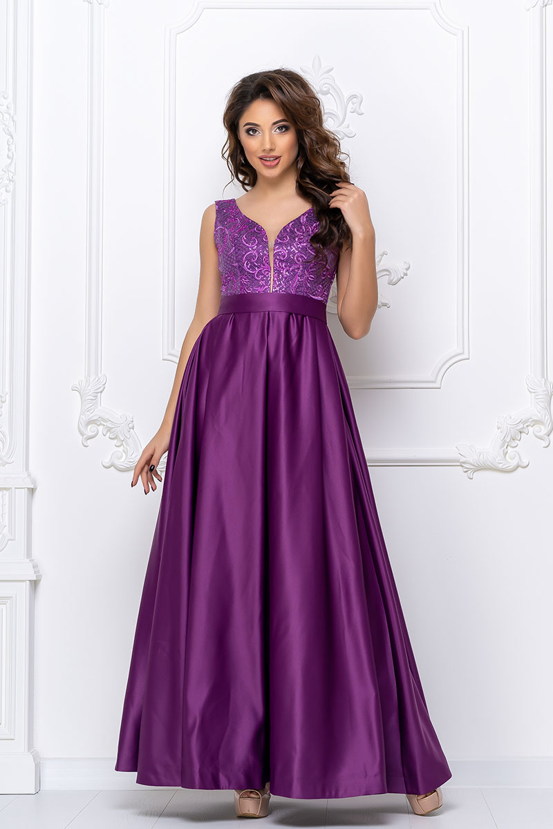 Вечернее платье 9071e Фиолетовый