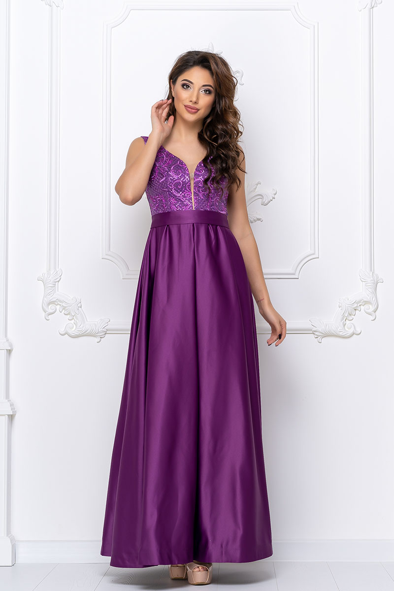 Вечернее платье 9071e Фиолетовый