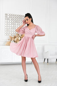 Коктейльное платье 23009 Розовый