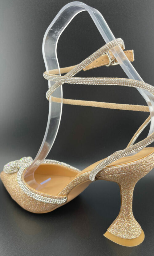 Золотые Туфли Каблук "Золотой Блеск" 23601