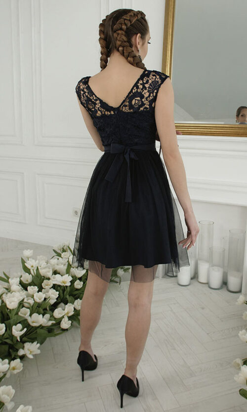 Синее Коктейльное Платье "Blue Fog" 22043