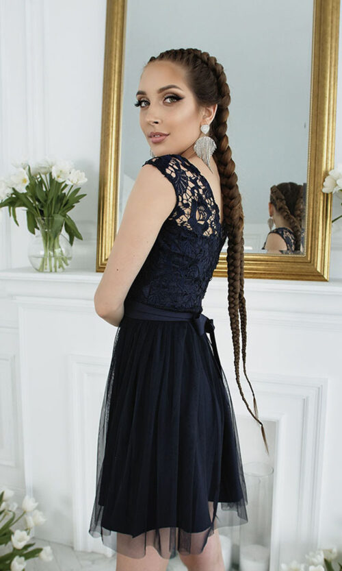 Синее Коктейльное Платье "Blue Fog" 22043