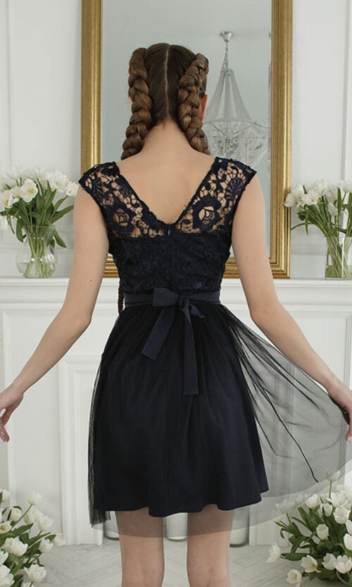 Синее Коктейльное Платье "Blue Fog" 22043