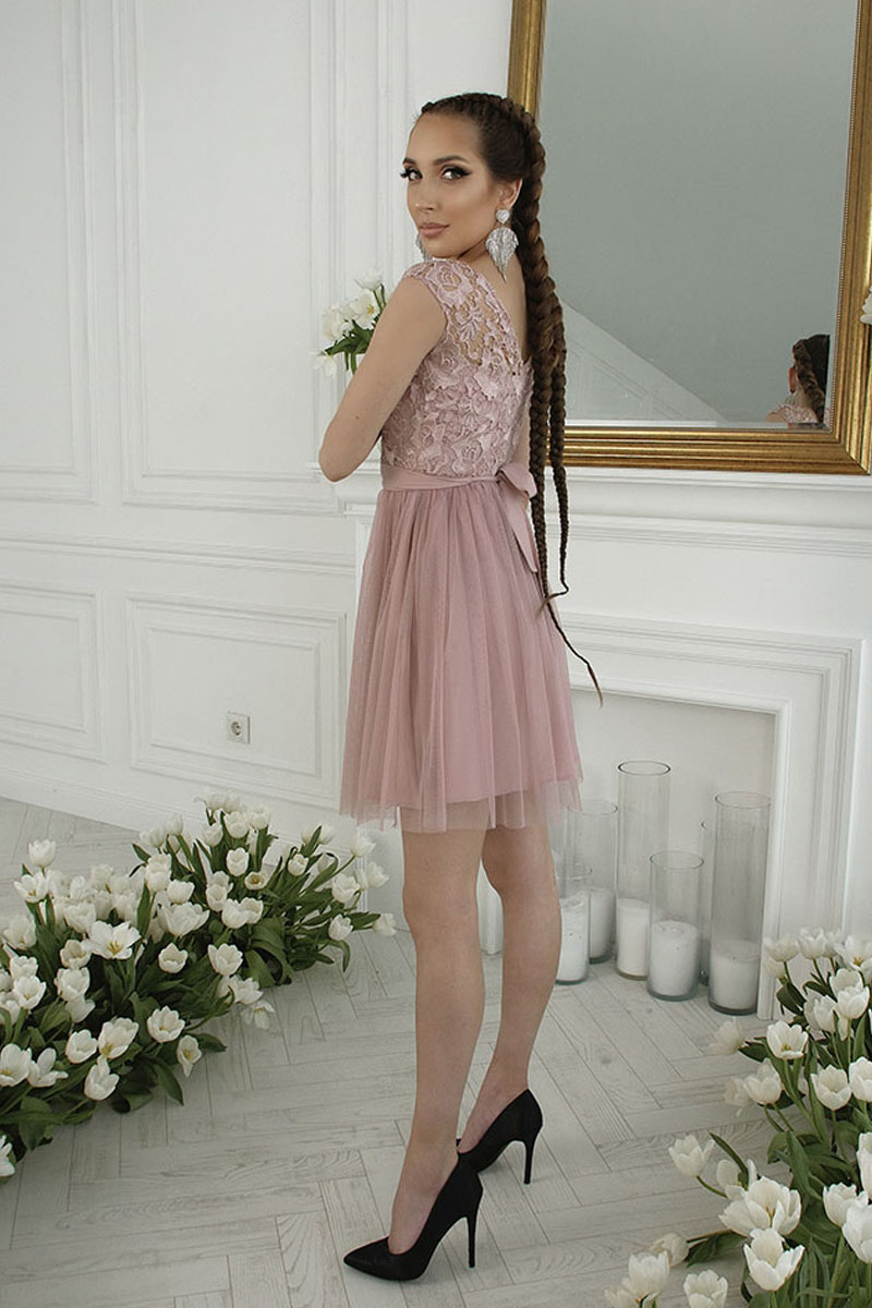 Коктейльне плаття 22043 Рожевий