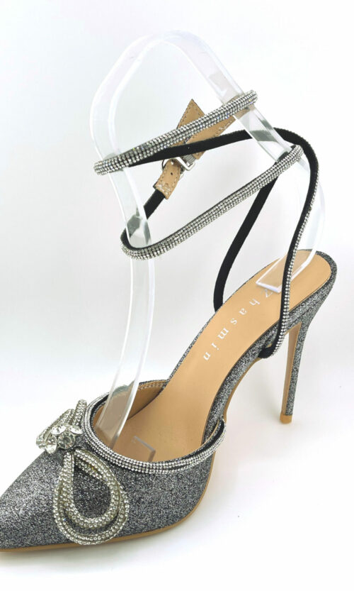 Графітові Туфлі Каблук "Графітовий Блиск" 23602