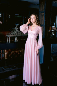 Вечернее платье 23019 Розовый