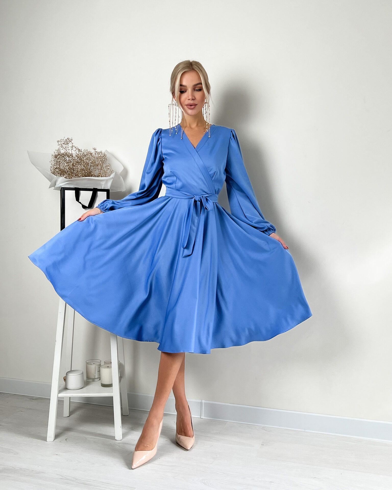 Коктейльне плаття 22084 Блакитний
