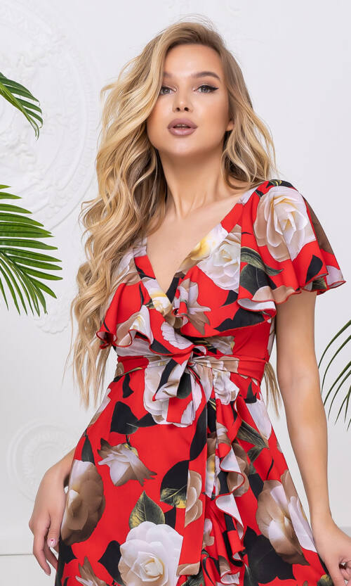 Літня Сукня Запах Софт 20093 Червона