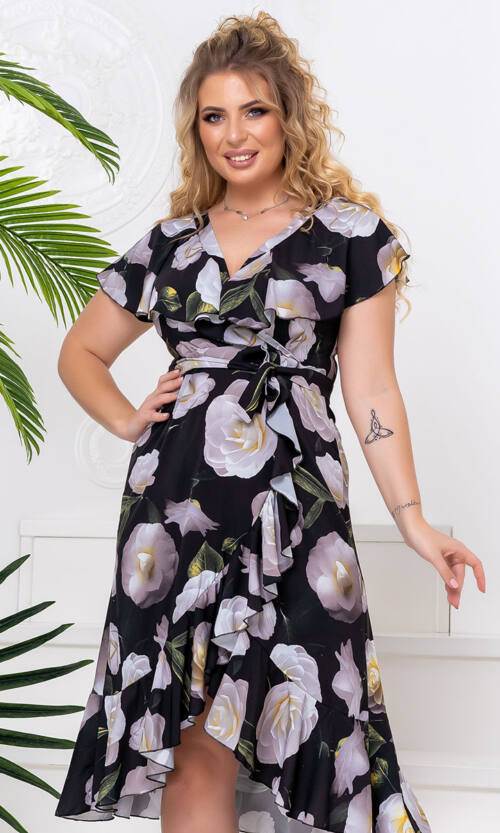 Літня Сукня Запах Софт 20093 Чорна