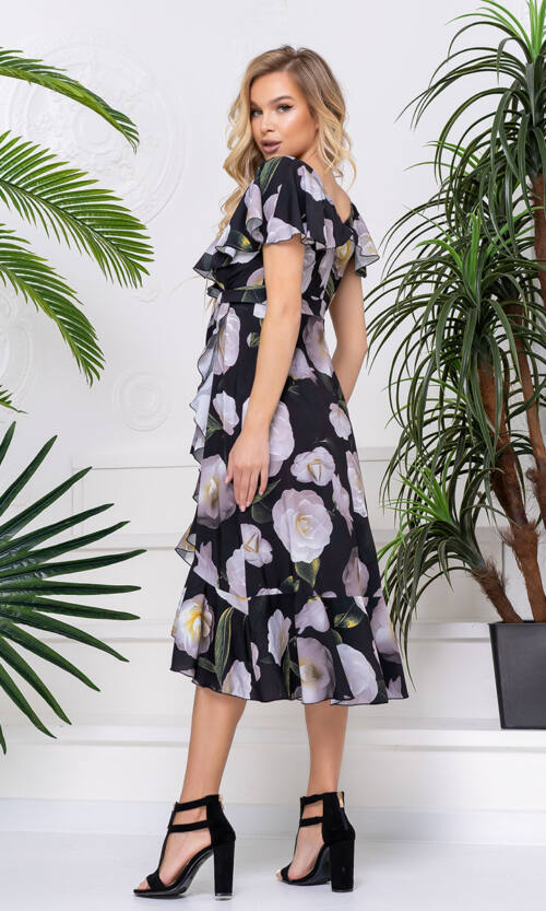 Літня Сукня Запах Софт 20093 Чорна