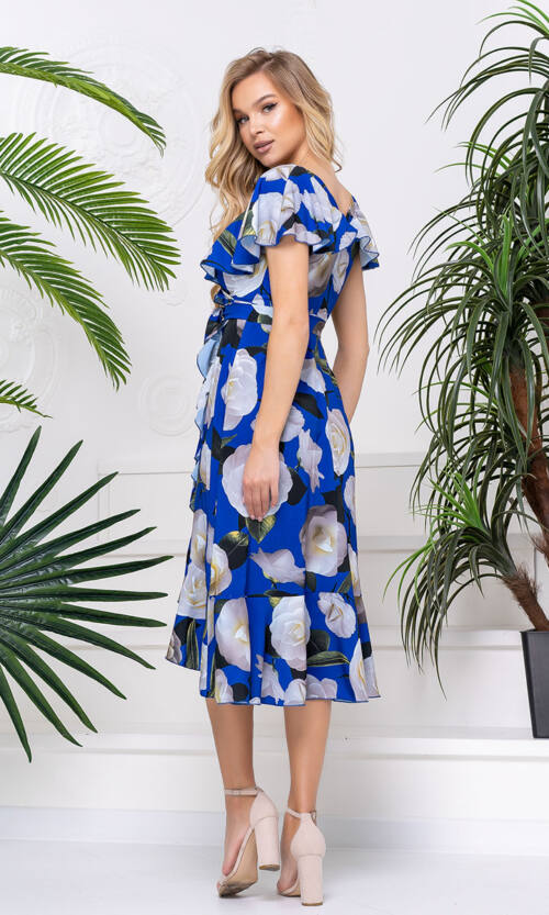 Літня Сукня Запах Софт 20093 Електрик