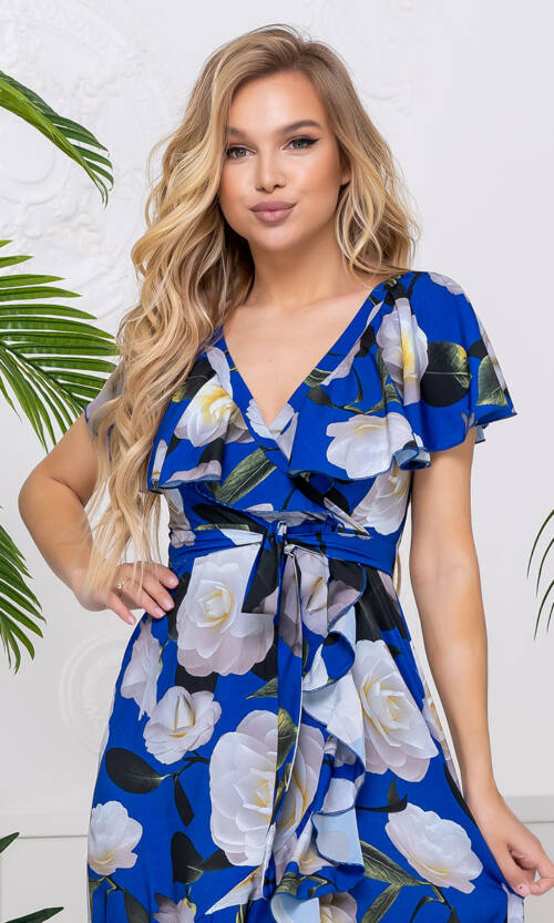 Літня Сукня Запах Софт 20093 Електрик