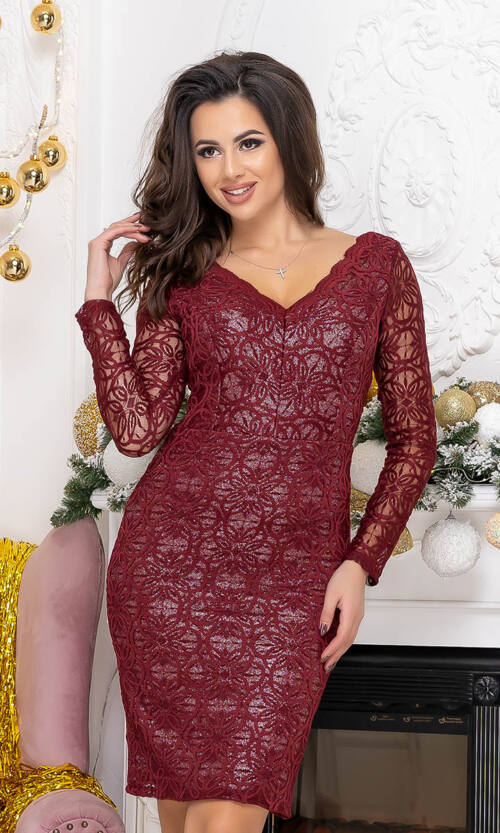 Коктейльна Сукня “Elegant Burgundy” 9213 Бордова