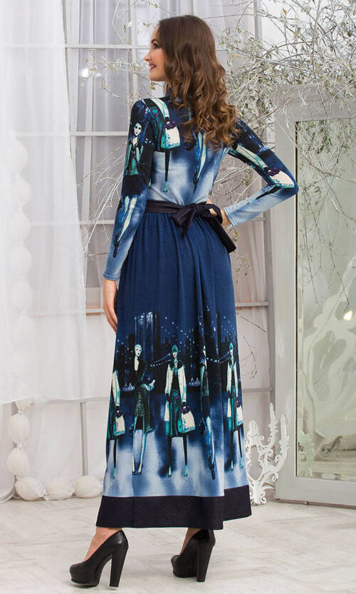 Повсякденна Сукня Ангора Прінт 5292 Індіго