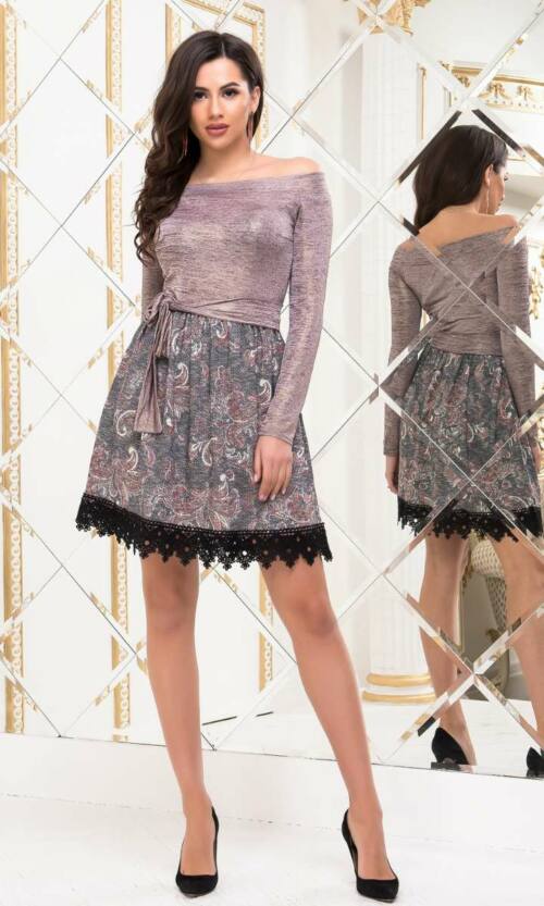 Коктейльне плаття 6334e Фрезовий