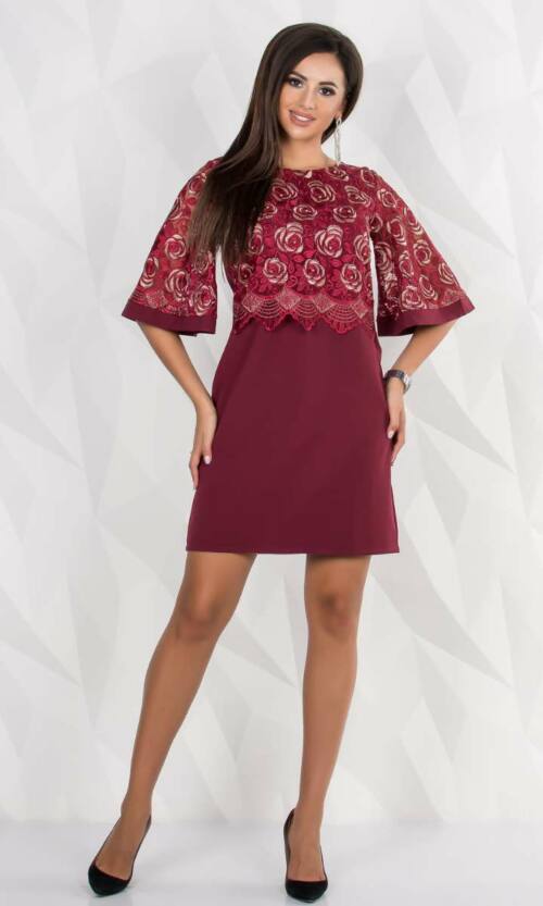 Коктейльне плаття 8130e Бордо