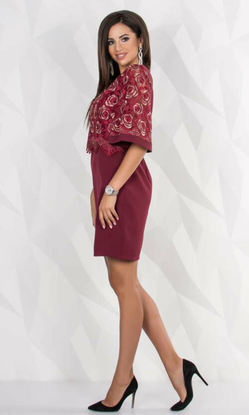 Коктейльне плаття 8130e Бордо