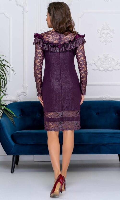 Коктейльна сукня гіпюр блиск 9189 Бордова