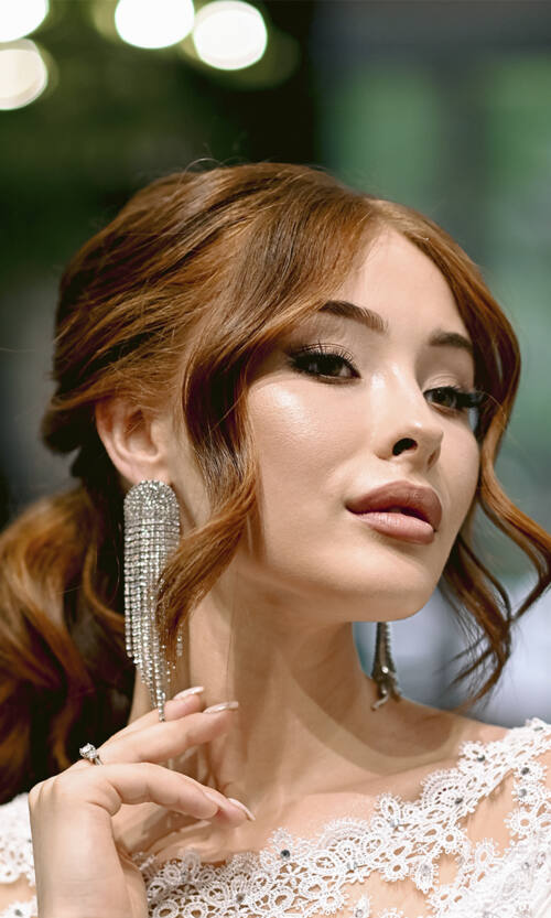 Сережки "Каскад Сяйва" Стрази 23515 Сріблясті