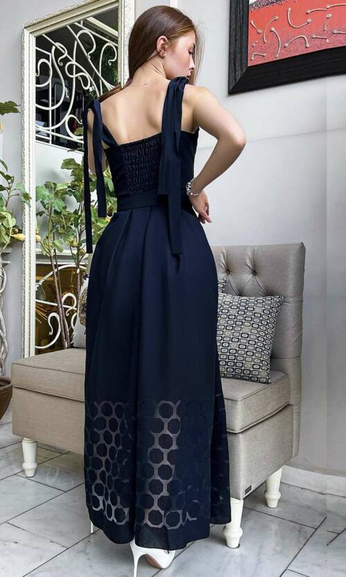 Літня Сукня Льон Органза 9089 Синя