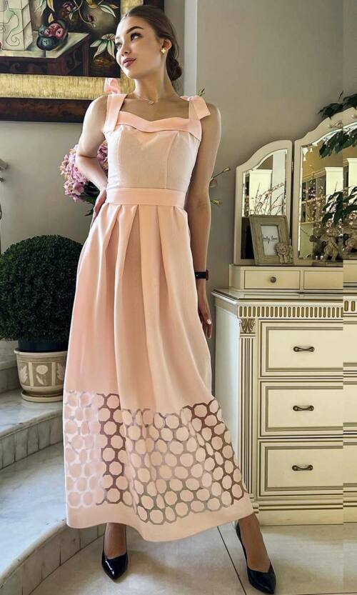 Літня Сукня Льон Органза 9089 Рожева