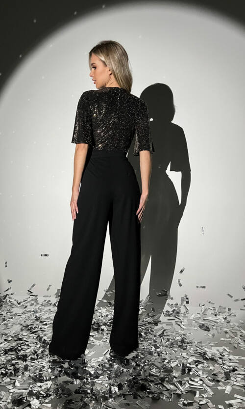 Комбинезон Нарядный Пайетка 9224 Черный Золото