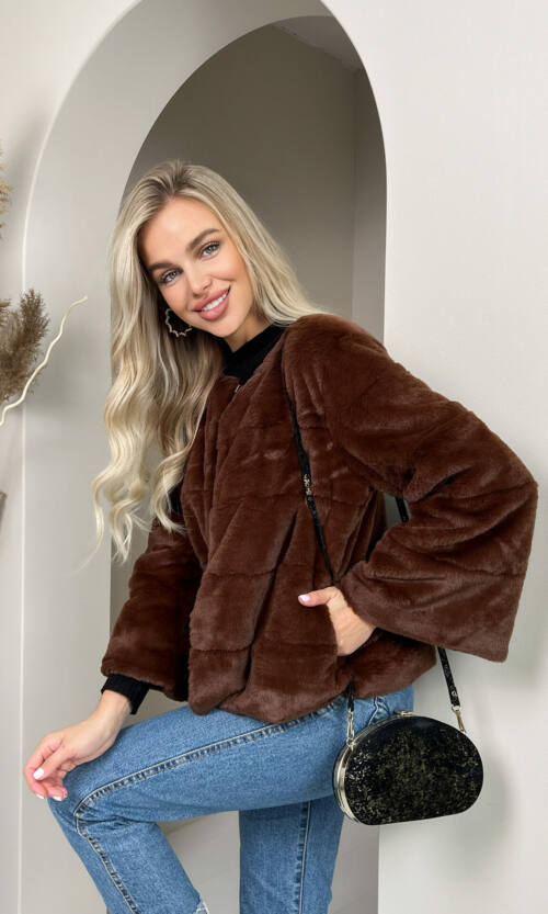 Елегантна Еко Шубка "Мороз" 20200 Шоколадна