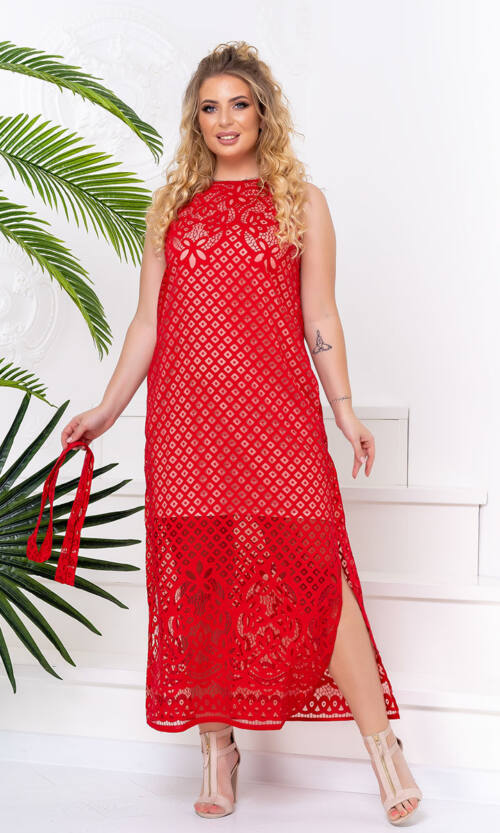 Літня Сукня Льон Органза 20091 Червона