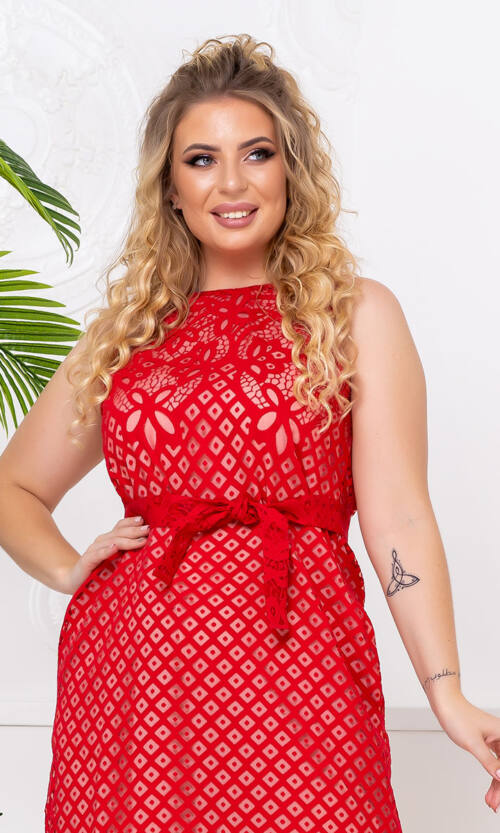 Літня Сукня Льон Органза 20091 Червона