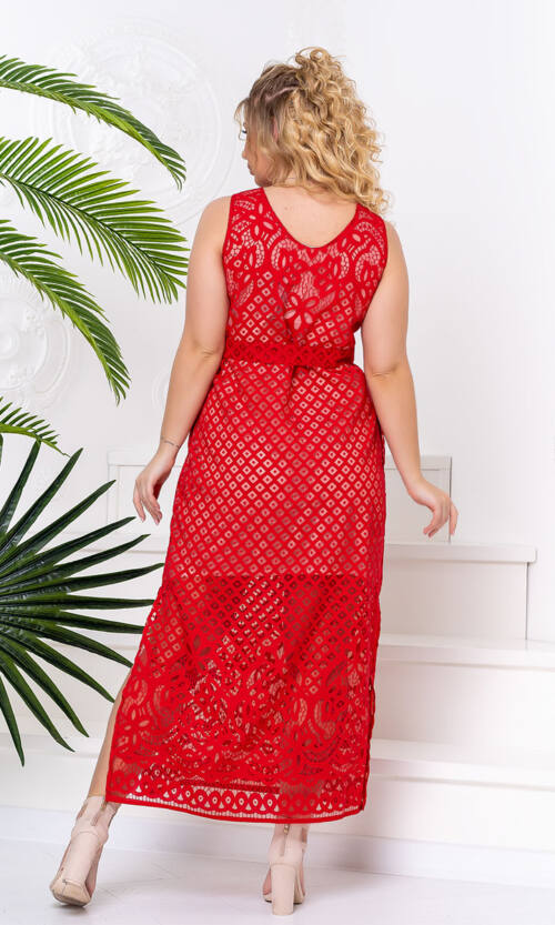 Літня Сукня Льон Органза 20091 Червона