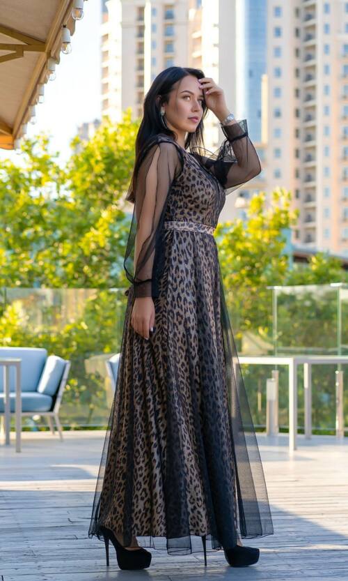 Вечірня Сукня Сітка Люрекс 9147 Золота