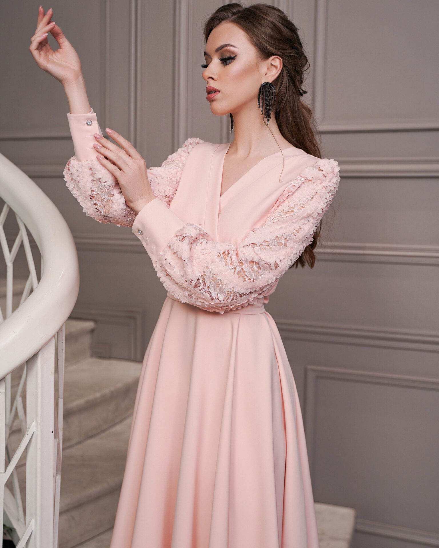 Коктейльне плаття 22086 Рожевий