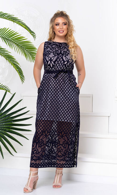 Літня Сукня Льон Органза 20091 Синя